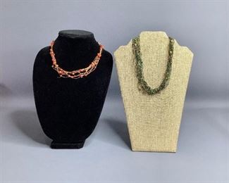 Fabric beaded necklaces