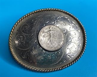 1945 Walking Liberty Coin Sterling Buckle