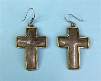 Cross Earrings Sterling