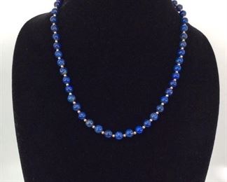 Lapis beaded 14k necklace