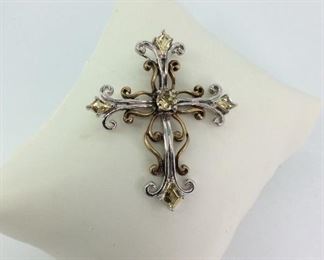 • Tourmaline Silver Cross Pendant