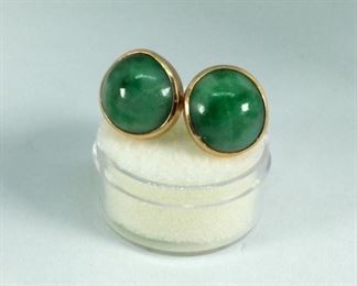 Jade 18k Gold Earrings