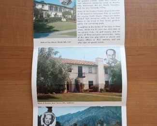Vintage pamphlet of Hollywood stars' homes, including Ann Sothern, Kirk Douglas, Marilyn Monroe, Barbara Stanwyck, etc.