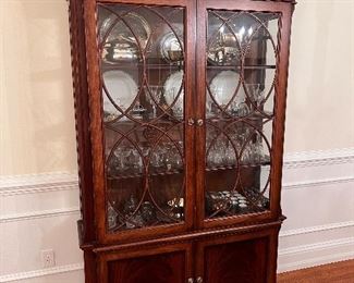 Ethan Allen  Lighted crotch mahogany breakfront