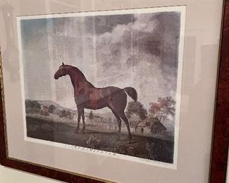 Horse and hunt prints throughout 