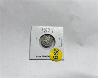 1874 nickel three cent piece 