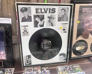 Elvis framed pictures and record  
