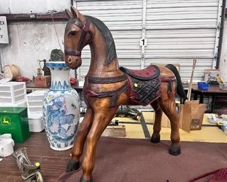 vintage wooden horse 