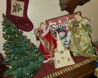 Vintage Christmas Ceramic Trees and Christmas Items 