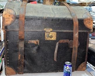 Antique Canvas & Leather Trunk