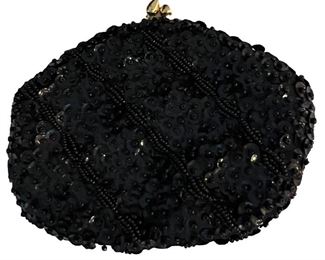 Black Beaded Sequined Coin Purse no name 