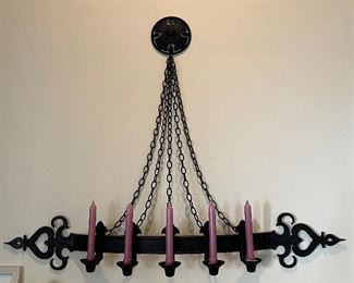 Vtg Gothic Cast Iron Candle Holder Sexton Medievel