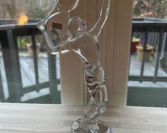 Baccarat crystal tennis player statue