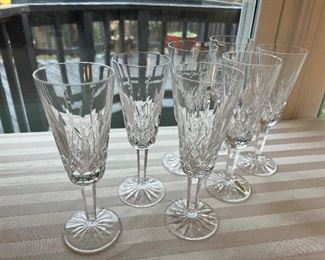 Waterford crystal champagne flutes (7pc)