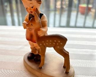 Hummel girl w/ deer figurine