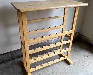 Wood wine rack with table top