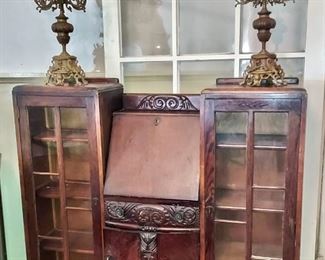 Drop Front Secretary, Candlelabras