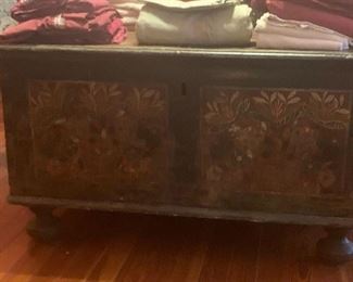 Czechoslovakian wedding trunk. Lined with cedar chip board. 