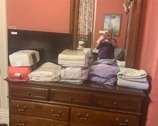 New sheets and blankets, including one set of violet flannel sheets