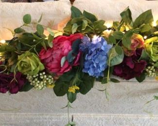 6’ Grandin Road floral garland.  15+ available.  Great for  mantle or party decorations.