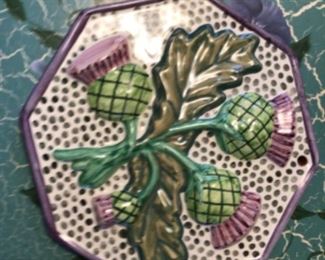 Rare Mackenzie Childs Thistle tile.