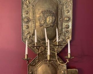Large English Wall Sconce With Reflector