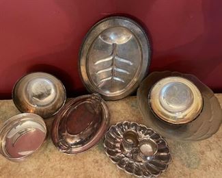 Misc. Silver And Silver Plated Serving Pieces