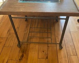 Rustic Glasstop End Tables