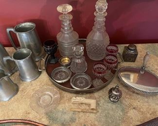 Vintage BarBeer Steins, Decanters, Smoking Paraphernalia