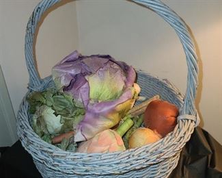 Faux Veggies In Basket