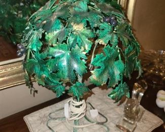 Vintage Italian Plant Ivy Metal Lamp