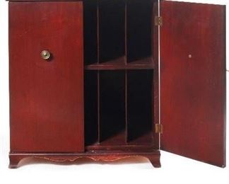 Vintage Mid-Century Mahogany Double Door Record Album Cabinet(24”W x 18”D x 30”H)