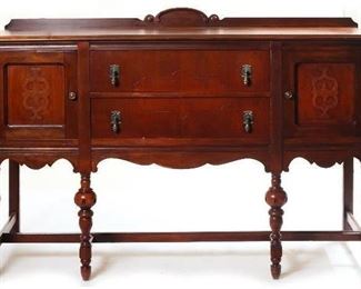 Antique Empire Furniture Company Huntington, Washington - William and Mary Style Sideboard/Buffet with Applied Decoration and Drop Tudor Style Pulls (60”W x 20”D x42”H)