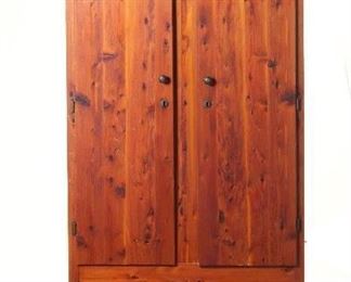 Vintage 1930 to 1940s Cedar 2-Door Wardrobe.        (30”W  x 20”D x 64”H)