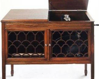 Thomas Edison LC-38 Vintage Phonograph Console with Record Storage (35”W x 20.5”D x 35”H)