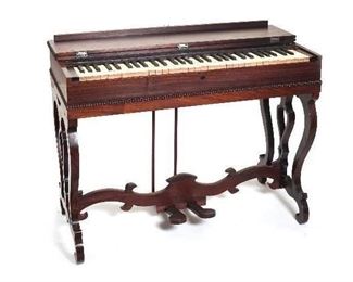 George A Trent & Company Melodium, as seen in Scottsdale Historical Museum.  The Melodium is a monographic and touch sensitive keyboard instrument developed in 1938 by German instrument designer Harold Bode with help from Oskar Vierling, inventor of the “Grosstonorgel”. The devise featured a new fangled pedal for vibrato and a tuning/transposition knob. 