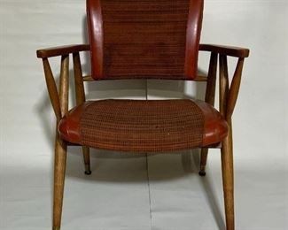 Mid Century American Bardin Palomo  Arm Chair with Original Fabric & Leather Upholstery (3 ea)