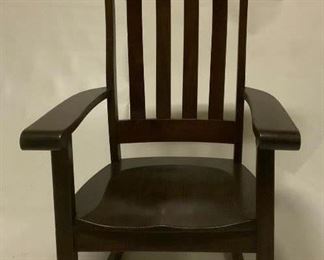 Antique Solid Wood Slate Back Rocker with Molded Seat