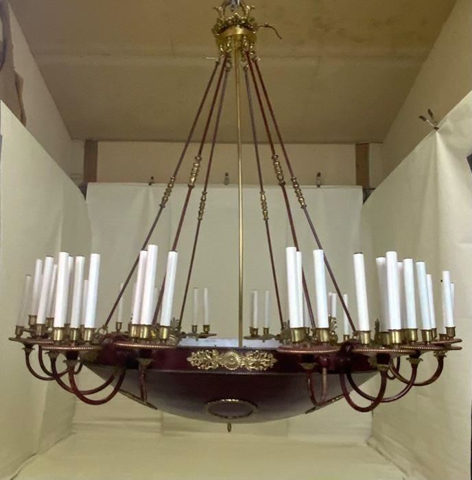 Antique Napoleonic Huge 18 Arm 54 Light Chandelier.  1 of 2 Pictured!  Amazing Chandelier and what's more amazing is that here are 2!  Additional Photos Below