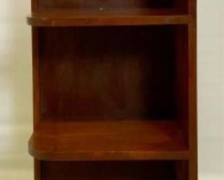 Vintage Solid Wood Rounded Corner 4-Shelf Bookcase/Whatnot Shelf (15”W x 9.5”D x 36”H)