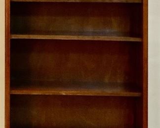 Mid Century Mahogany 4-Shelf Bookcase with 3 Adjustable Shelves (30”W x 12.5”D x 48”H)