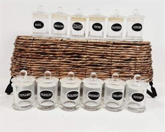 12 Glass Spice Jars