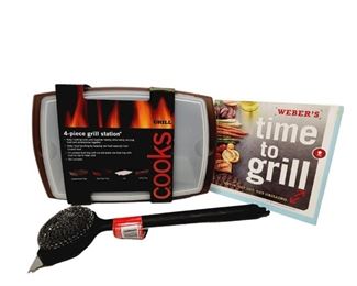 4 Piece Grill Station, Weber Cookbook, Scraper