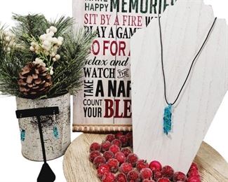 Blue Blown Glass Necklace Earrings