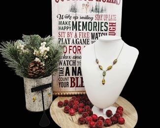 Sterling Jasper Mosaic Necklace  Earrings