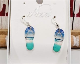 Sterling Silver Flip Flop Earrings