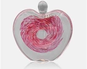 Vintage Art Glass Pink Heart Perfume Scent Bottle