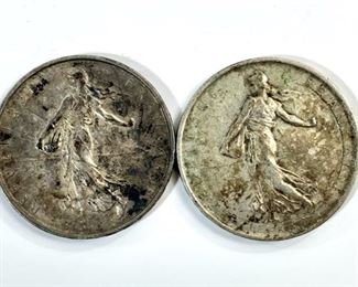 1962 and 1963 France 5 Franc Silver