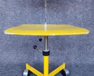 Ib & Jorgen Rasmussen Kevi Mid Century Danish Modern Yellow & Metal Desk Chair on Wheels