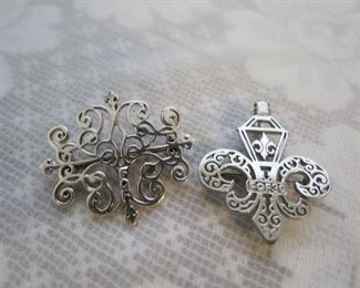 925 Sterling 2008 French Quarter Festival fluer de lis pin/pendants. $45 each.